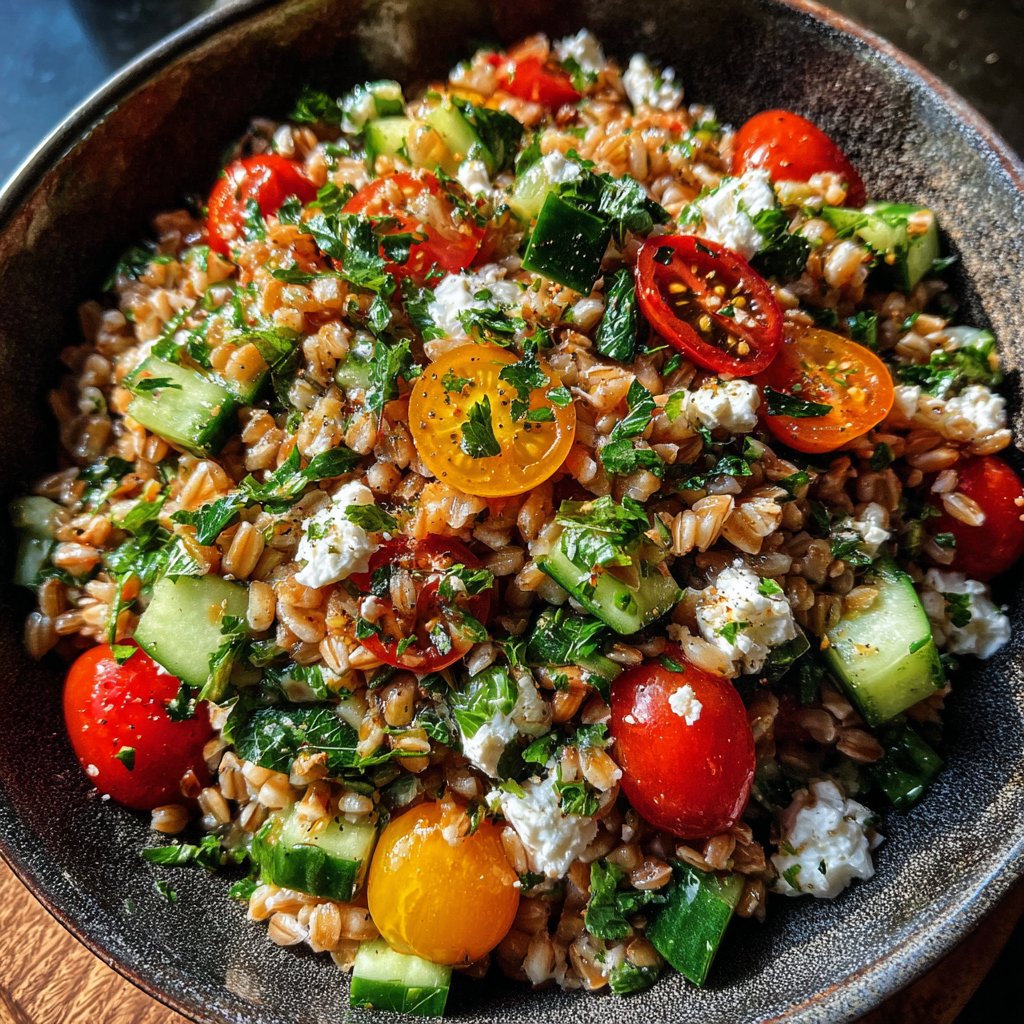 Healthy Lunch Farro Salad