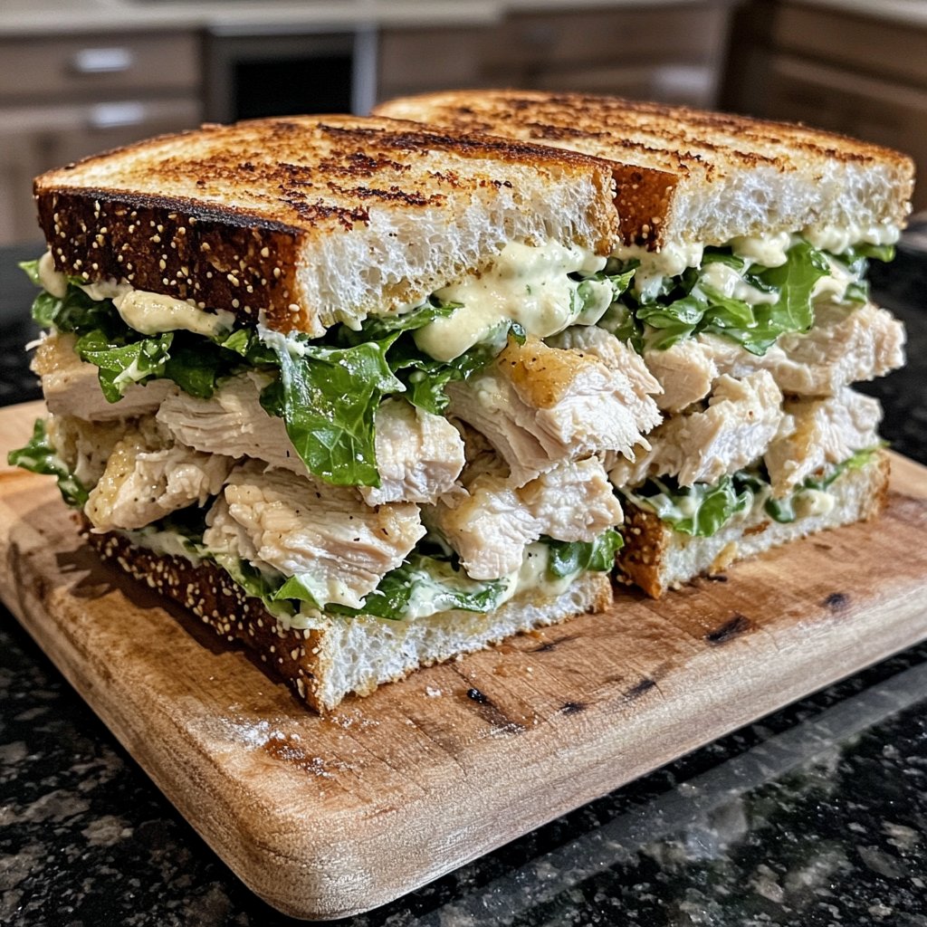 Easy Slow Cooker Chicken Caesar Sandwiches