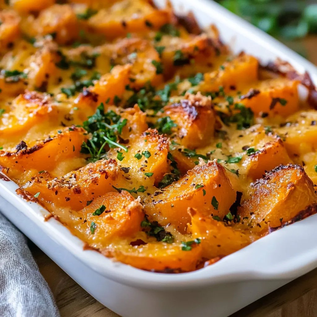 Creamy Garlic Butter Sweet Potato Bake