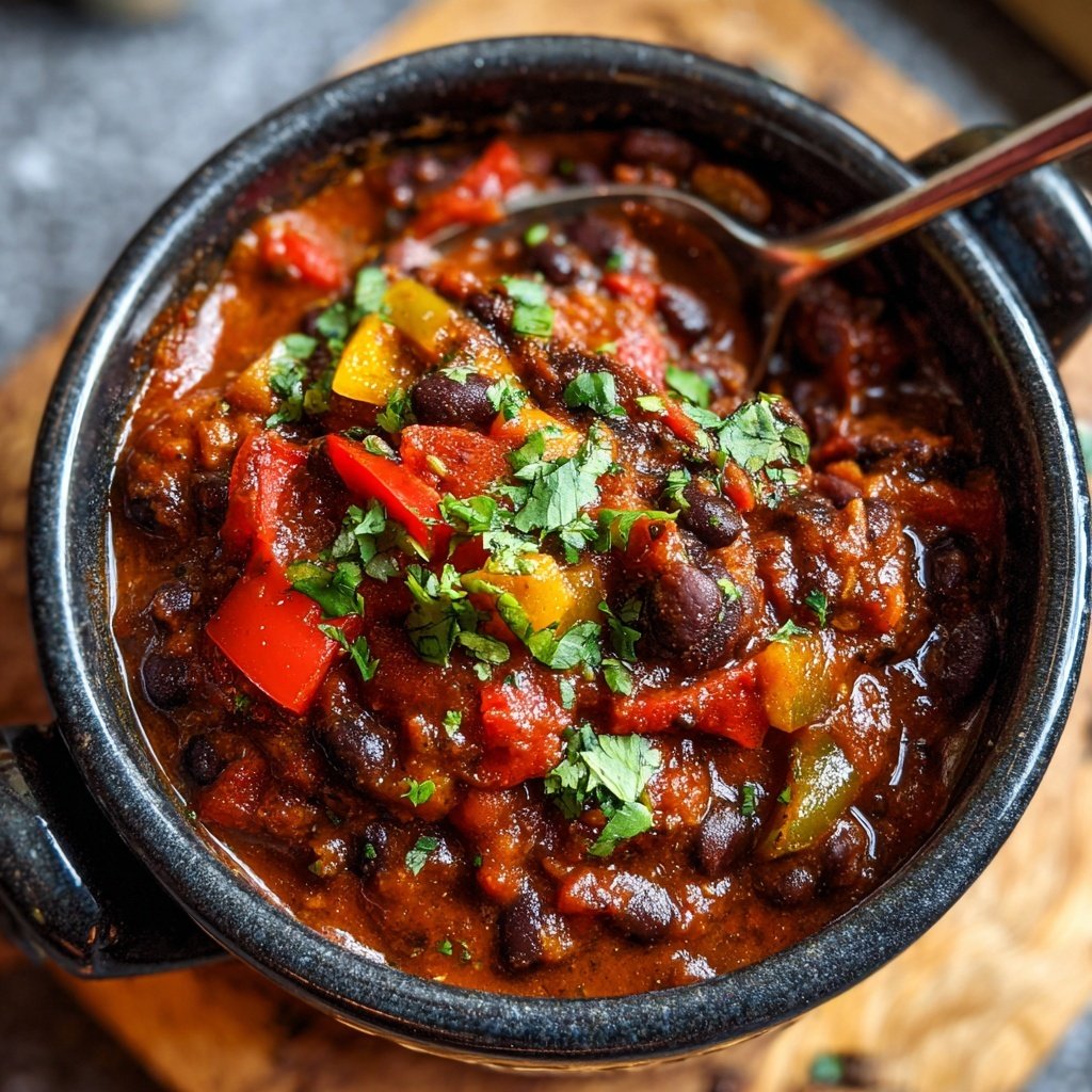 Healthy Crockpot Black Bean Chili