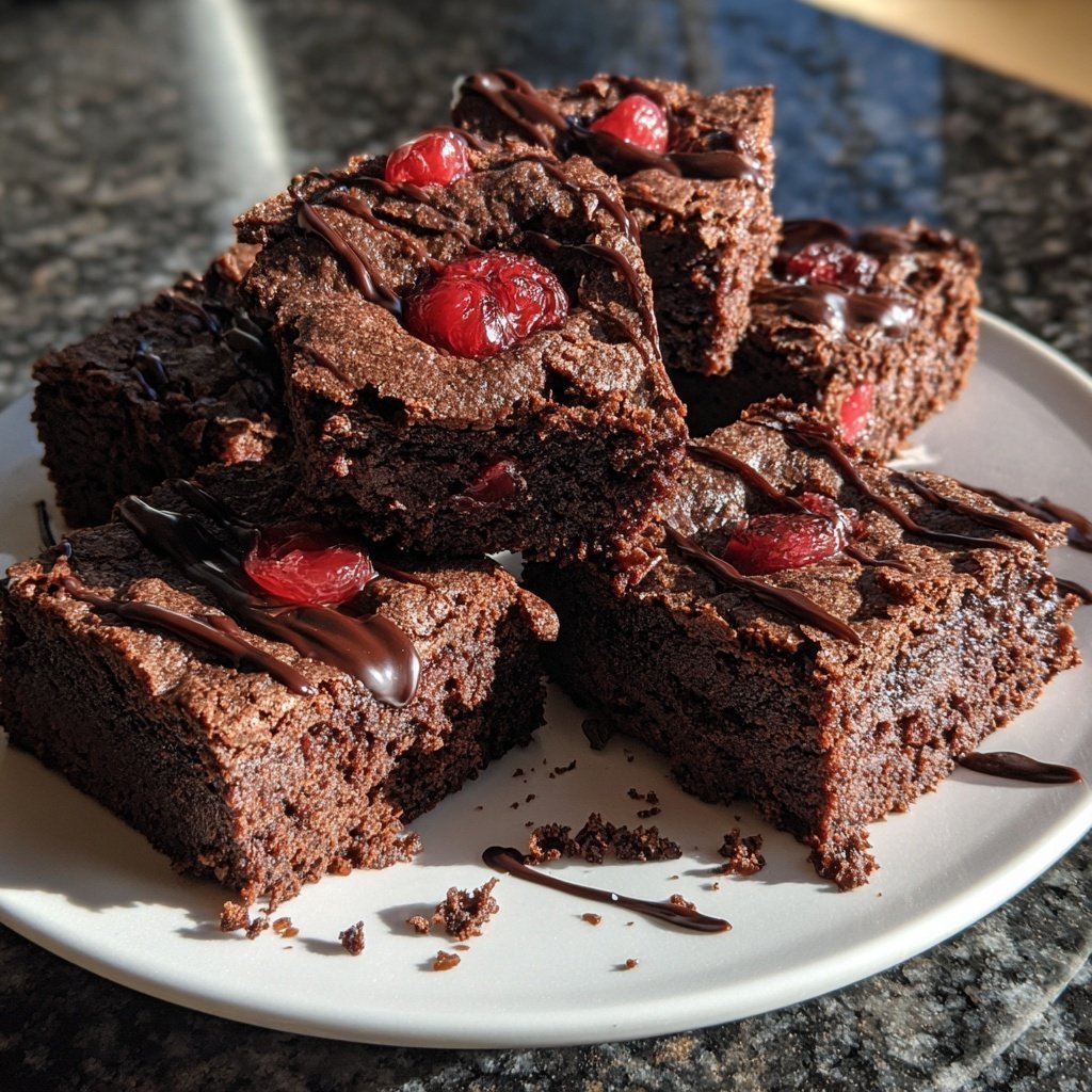 Cottage Cheese Brownies with Cherry Pieces