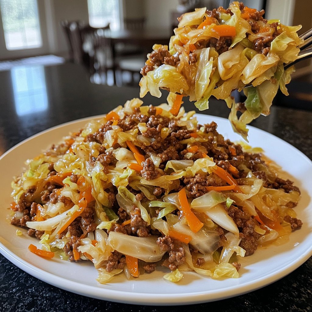 Ground Beef Cabbage Stir Fry