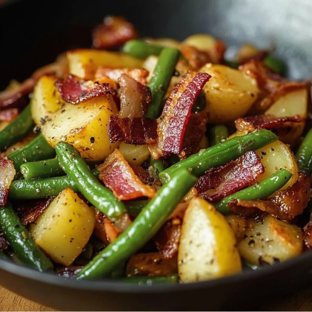 Country Ranch Green Beans and Potatoes with Bacon