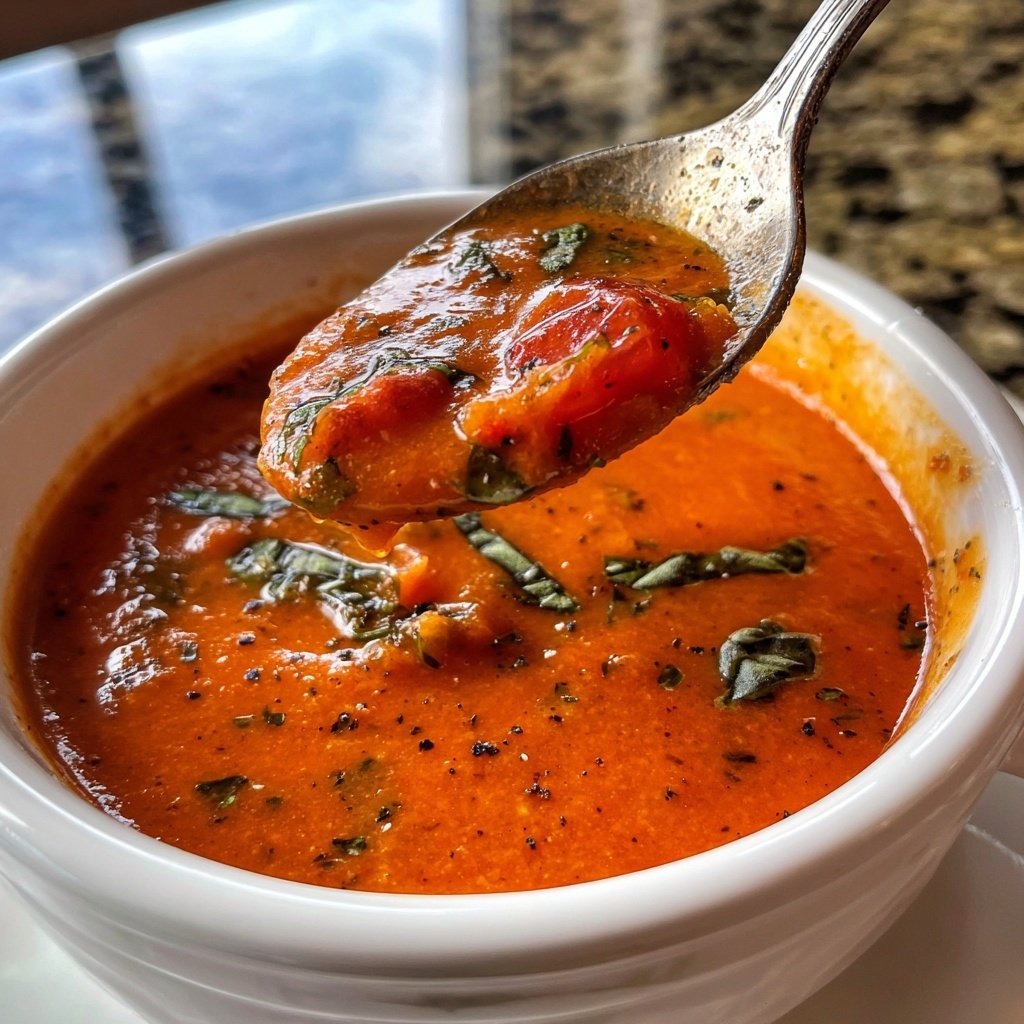 Healthy Crockpot Tomato Basil Soup