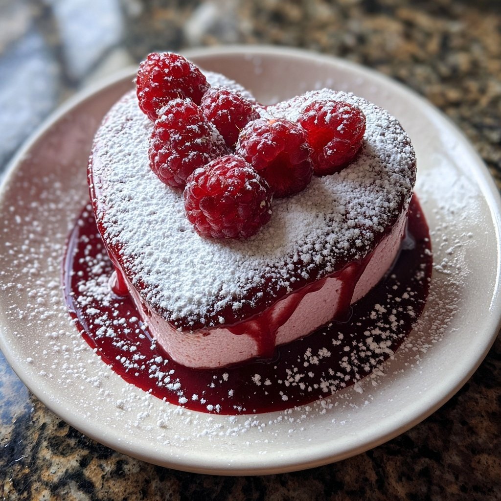 Mini Heart Cake with Raspberry Cream