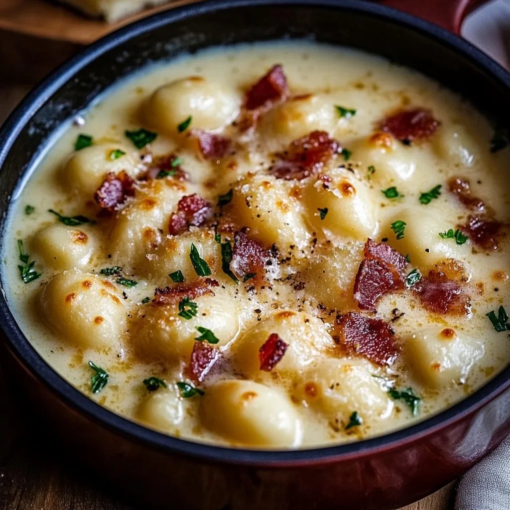 Bacon Cheddar Gnocchi Soup