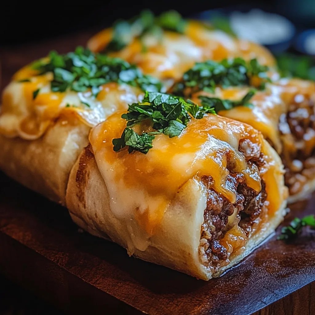 Irresistible Garlic Butter Cheeseburger Rollups